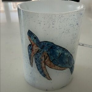 Blue Turtle Ceramic Art Vase